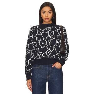 ASTR Wool Blend Sweater Womens Large Crew Neck Blue White